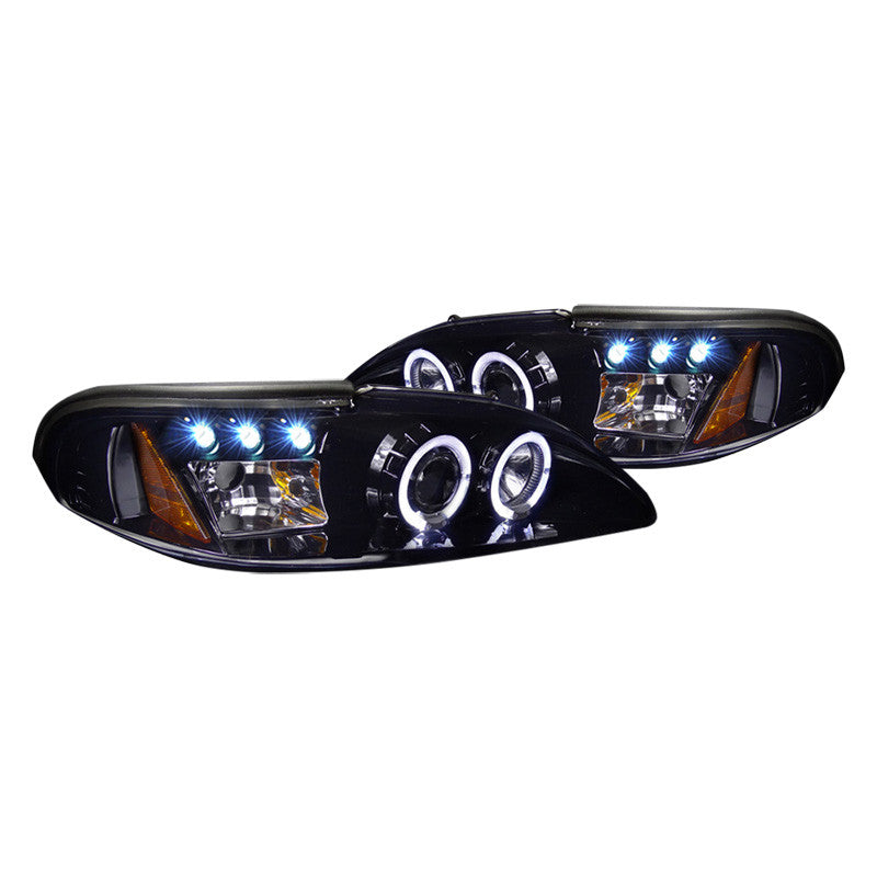 Spec-D 94-98 Ford Mustang Projector Black Headlights smoke Lens