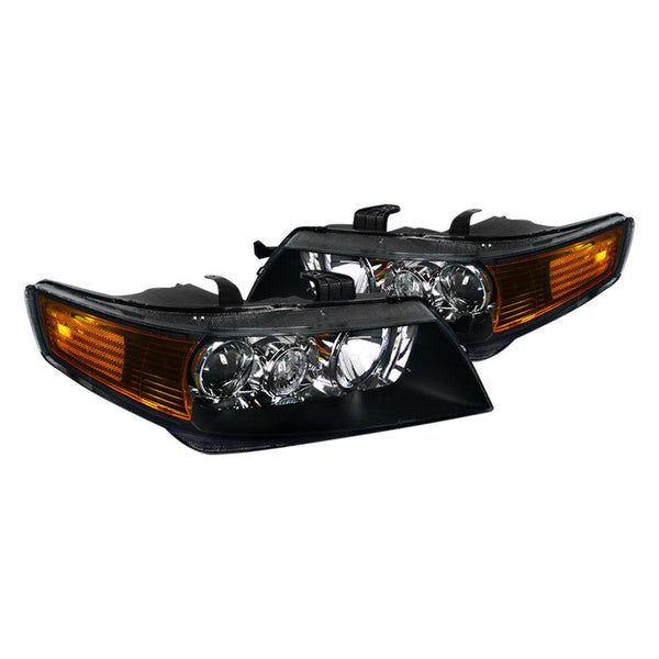 Spec-D 04-05 Acura TSX Projector Headlights Black/Clear OEM Style