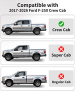 Umbrauto Custom Fit Floor Mats for Ford F250 F350 F450 2017-2025 2026 Super Duty Crew Cab, All Weather Protector TPE Truck Floor Liners for Front Bucket Seats, Rear W/Fold-Flat Storage, Carpet Floor