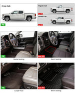 Umbrauto Floor Mats for Chevy Silverado/GMC Sierra Crew Cab 1500 (2019–2026), 2500/3500HD (2020–2026), All Weather TPE Custom Truck Floor Liners Fit Carpet Floor, with Rear Under-Seat Storage