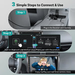 OTTOCAST Baby Car Camera &Wireless Carplay Adapter,1080P HD Rear Seat Monitor Display on Car Screen,150°Wide Angle No-Glow Night View, Safety for Kids & Infants