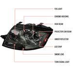 Spec-D 99-06 Audi TT LED Bar Projector Headlights Chrome/Smoked
