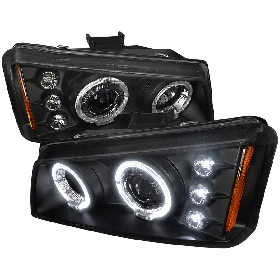 Spec-D 03-07 Silverado 02-06 Avalanche Headlights Halo Projector Black