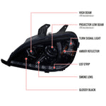 Spec-D 02-05 Mercedes ML W163 Projector Headlights Black/Smoked