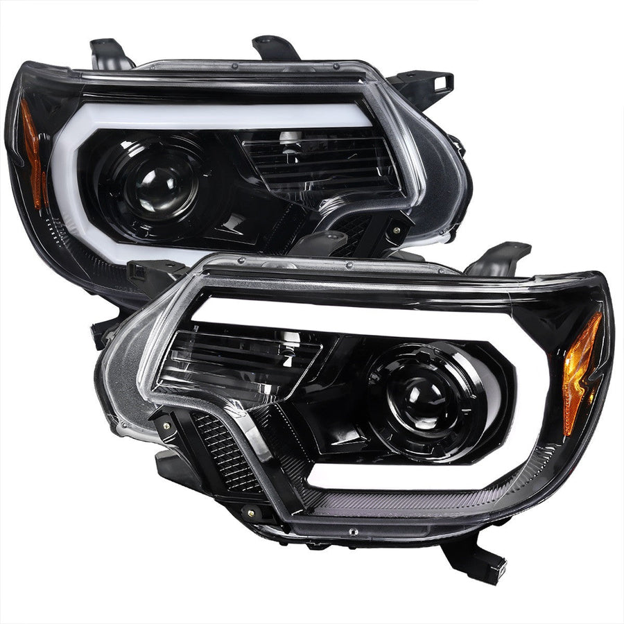 Spec-D 12-15 Tacoma Projector Headlights LED Bar Black
