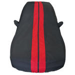 2008-2023 Dodge Challenger Ultraguard Plus Car Cover - 300D Indoor/Outdoor Protection - Black with Red Stripes