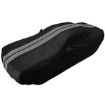 2008-2023 Dodge Challenger Ultraguard Plus Car Cover - 300D Indoor/Outdoor Protection - Black with Gray Stripes