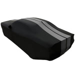 2008-2023 Dodge Challenger Ultraguard Stretch Satin Indoor Car Cover : Sport Series - Black with Gray Stripes