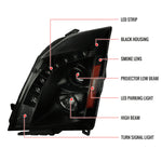 Spec-D 08-14 Cadillac CTS Headlights LED Bar Projector Black/Smoke