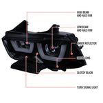 Spec-D 11-14 Charger U-Shape LED Headlights Black/Smoked