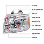 Spec-D 07-13 Chevy Avalanche LED Projector Headlgiths Chrome