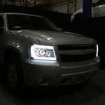 Spec-D 07-13 Chevy Avalanche Headlights LED Bar Black/Smoked