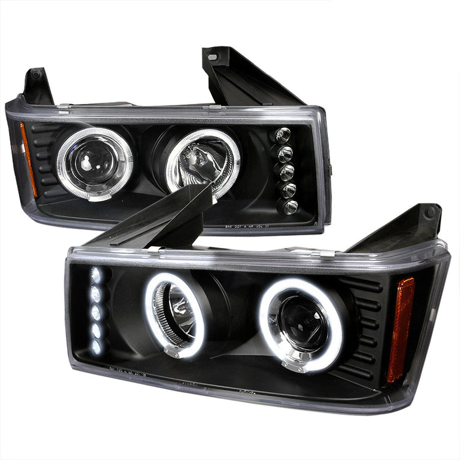 Spec-D 04-12 Chevy Colorado Dual Halo Headlights Black