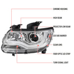 Spec-D 15-22 Chevy Colorado Headlights LED Bar Projector Chrome