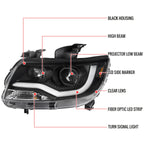 Spec-D 15-22 Chevy Colorado Headlights LED Bar Projector Black