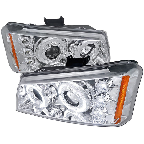 Spec-D 02-06 Avalanche 03-07 Silverado Halo Headlights Chrome