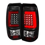 Spec-D 99-02 Chevy Silverado LED Bar Tail Lights Black/Clear Lens