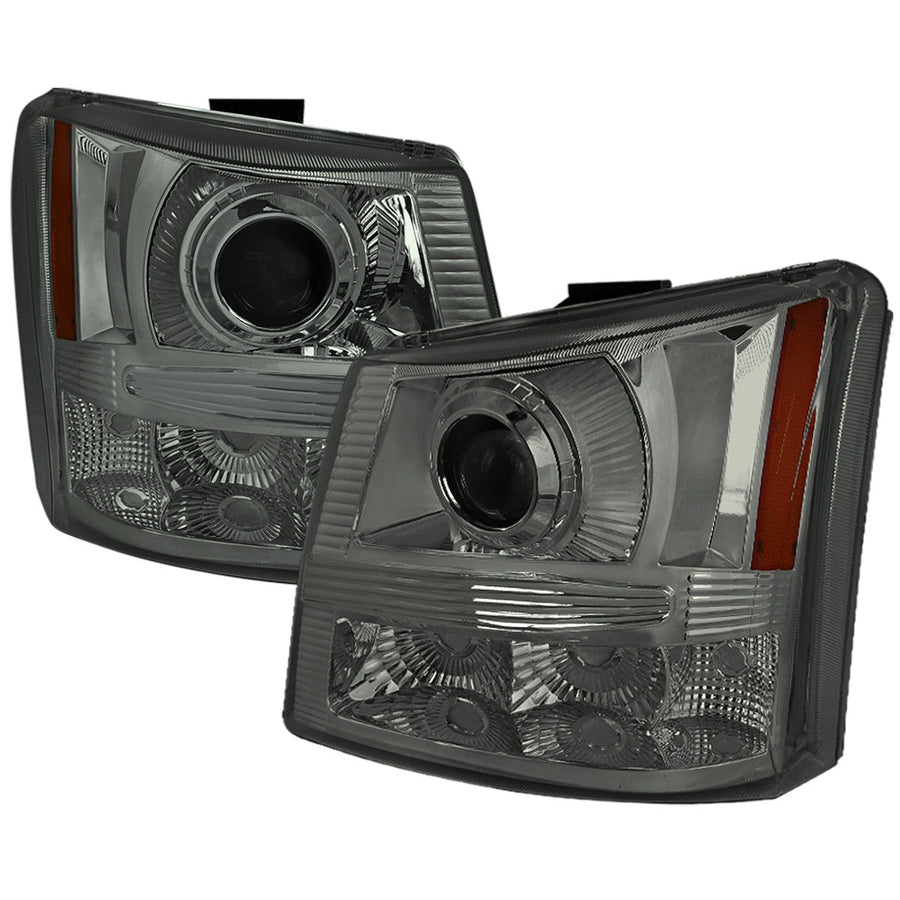 Spec-D 03-05 Chevy Silverado Projector Headlights Smoked