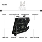 Spec-D 15-20 Chevy Tahoe Suburban Headlights LED Projector Smoked