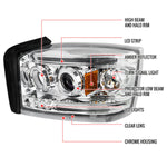 Spec-D 05-07 Dodge Dakota Halo Projector Headlights Chrome