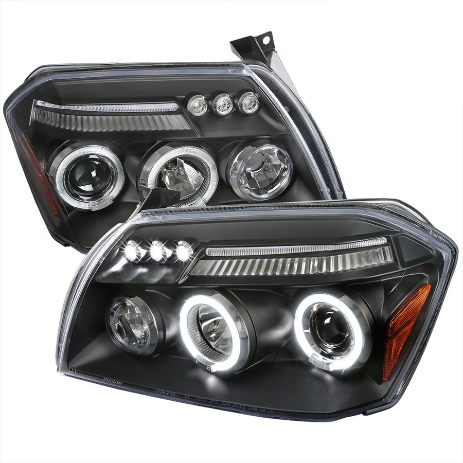 Spec-D 05-07 Dodge Magnum Halo Projector Headlights Black