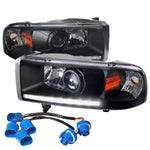 Spec-D 94-02 Dodge Ram Projector Headlights Matte Black/Clear