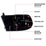 Spec-D 09-18 Dodge Ram 1500 2500 Sequential Headlights Black/Smoked