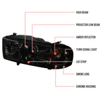 Spec-D 94-01 Dodge Ram Projector Headlights Chrome Smoked