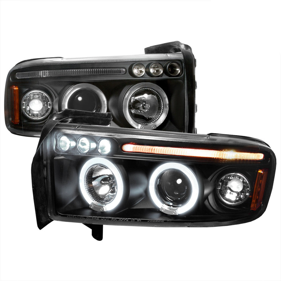 Spec-D 94-01 Ram 1500/2500/3500 Halo Projector Headlights Black/Clear
