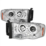 Spec-D 02-05 Dodge Ram Halo LED Projector Headlights Chrome