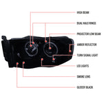 Spec-D 02-05 Dodge Ram Dual Halo Projector Headlights Smoked