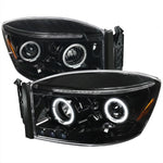 Spec-D 06-08 Dodge Ram 1500 Halo Projector Headlights Black