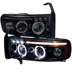 Spec-D 94-01 Dodge Ram 1500 2500 3500 Headlights Dual Halo Smoked