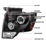 Spec-D 09-14 Ford F150 Dual Halo LED Projector Headlights
