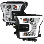 Spec-D 15-17 Ford F-150 Projector Headlights Chrome/Clear Halogen