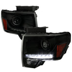 Spec-D 09-14 Ford F150 Projector Headlights LED DRL Black/Smoked