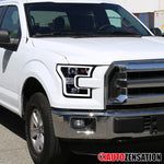 Spec-D 15-17 Ford F150 LED Projector Headlights Black/Smoked
