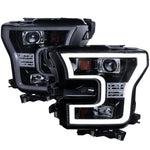 Spec-D 15-17 Ford F150 LED Projector Headlights Black/Smoked