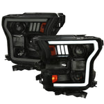 Spec-D 15-17 F-150 Headlights LED Bar Projector Black/Smoked
