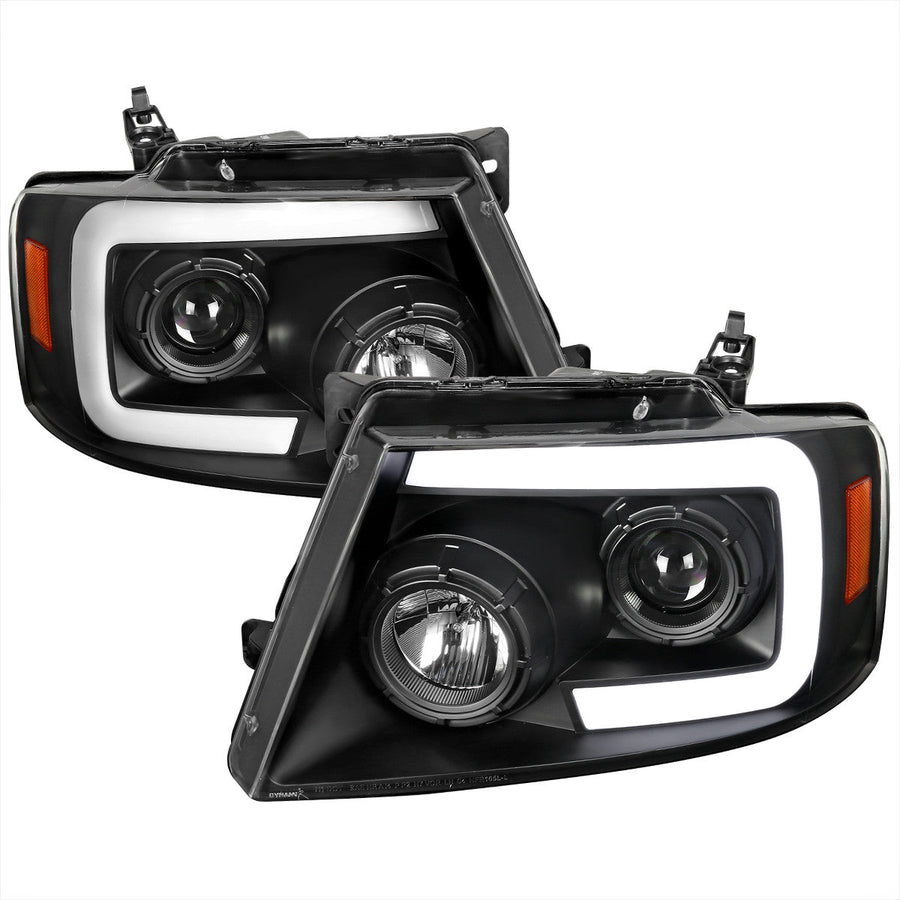 Spec-D 04-08 Ford F150 Projector Headlights Sequential LED Black