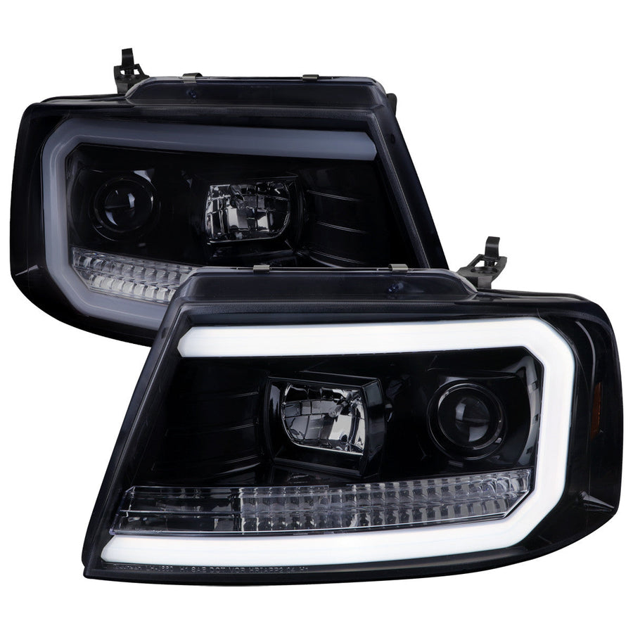 Spec-D 04-08 F-150/Mark LT Headlights LED C-Bar Smoked
