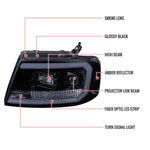 Spec-D 04-08 F-150/Mark LT Headlights LED C-Bar Smoked