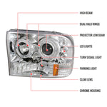 Spec-D 99-04 Ford F250 F350 F450 Dual Halo Headlights Chrome
