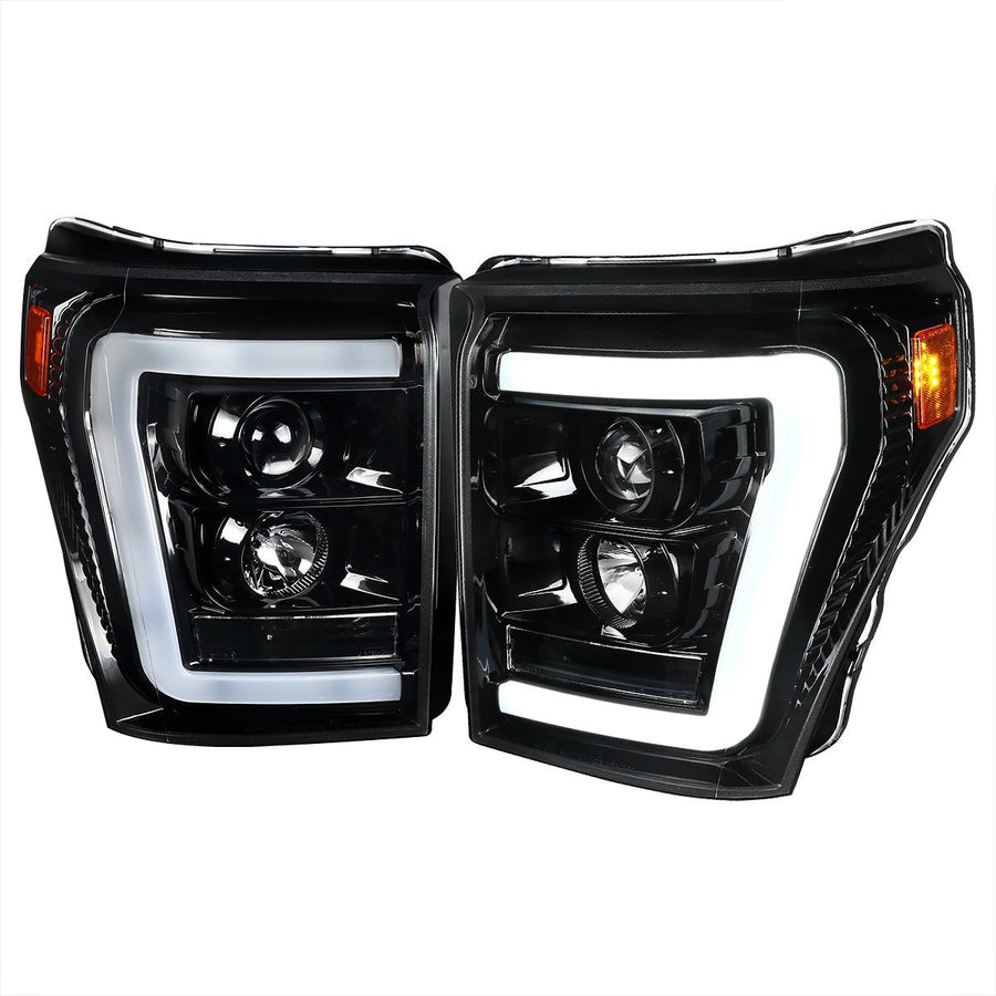 Spec-D 11-16 Ford F250 F350 F450 Projector Headlights Black