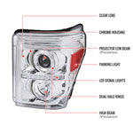 Spec-D 11-16 Ford F250 F350 F450 Projector Headlights Chrome