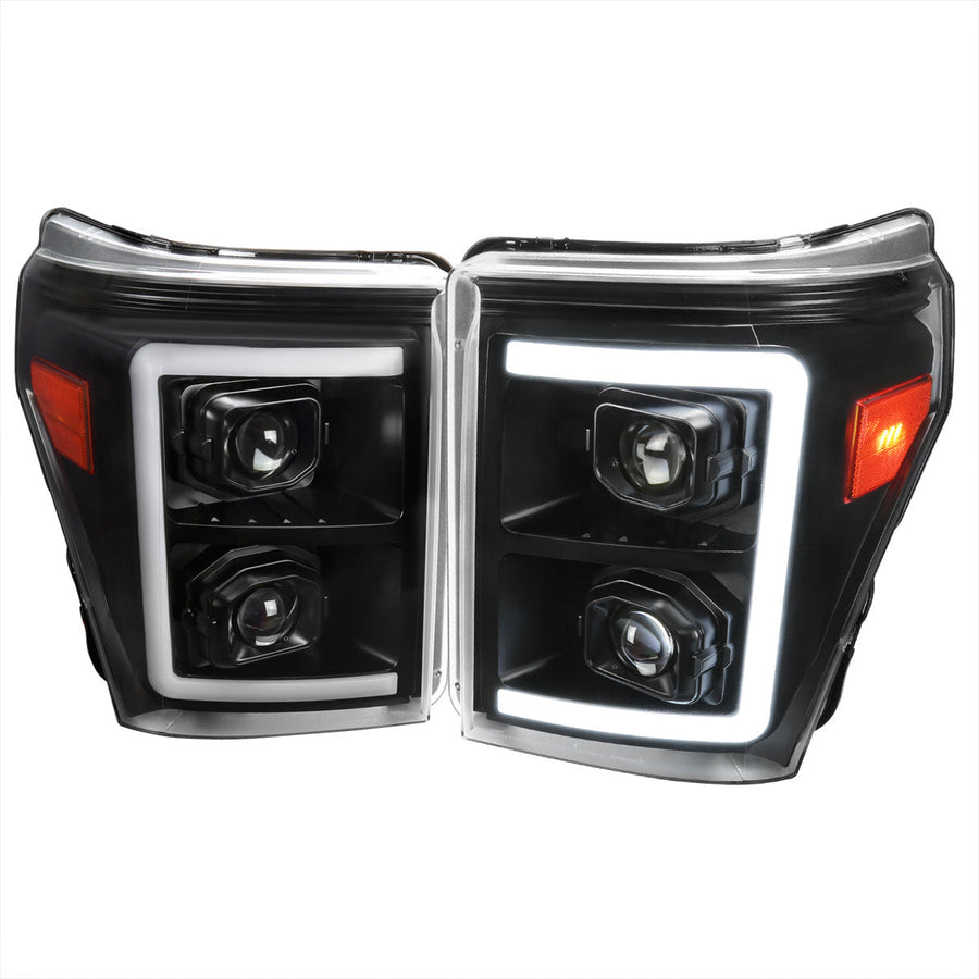 Spec-D 11-16 Ford F250 F350 F450 Projector Headlights SEQ Black