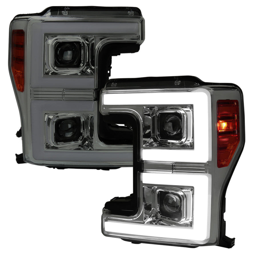 Spec-D 17-19 Ford F250 F350 F450 Pro Headlights SEQ Smoked