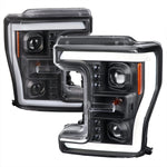 Spec-D 17-19 F250 F350 F450 F550 Headlights SEQ LED Black/Clear