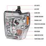 Spec-D 08-10 Ford F250 Halo LED Projector Headlights Chrome