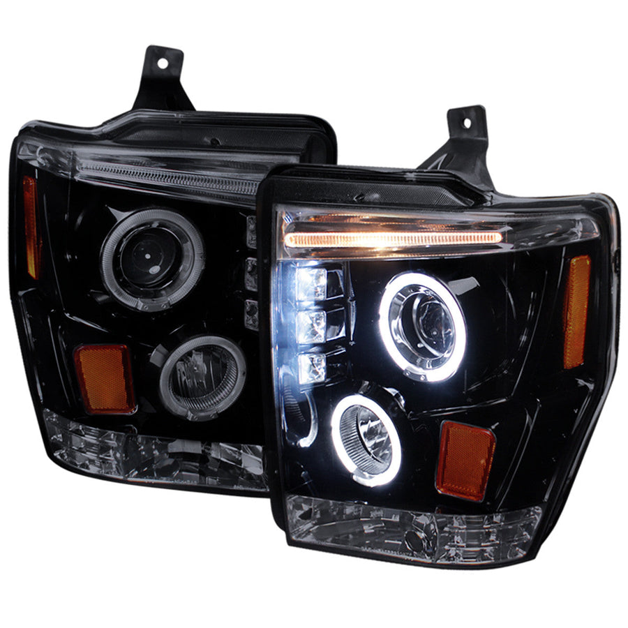 Spec-D 08-10 F250 F350 F450 Super Duty Headlights Black/Smoked
